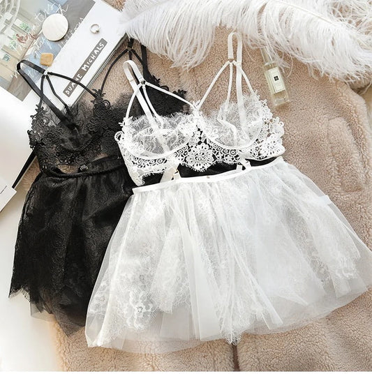 Baby Doll Elegant Net Nighty FreeSize