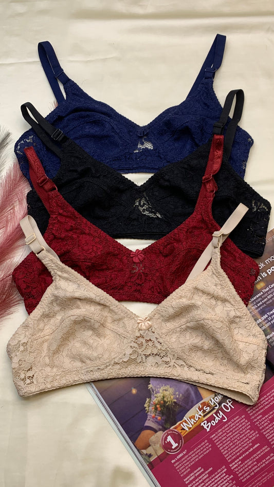 Elegant Flower Pattern Bra