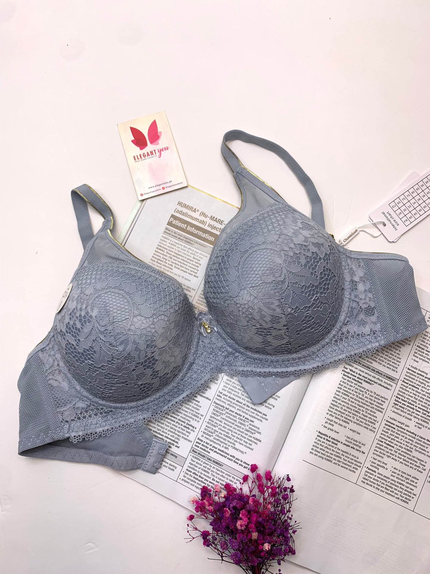 Elegant Single Padded Push-up Lace Bridal Bra