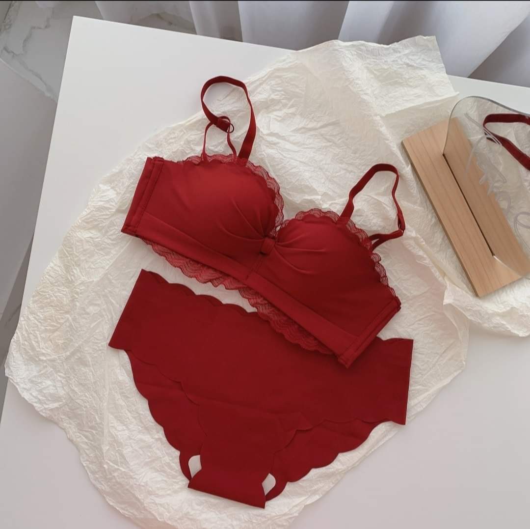 Korean Style Elegant Seamless Bra & Panty Set