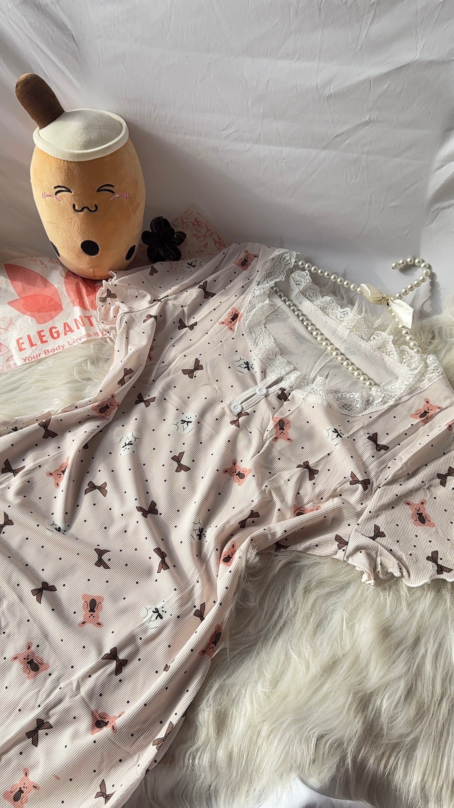 Cozy Breathable V-Neck Short Sleeves Women Sleep Dress