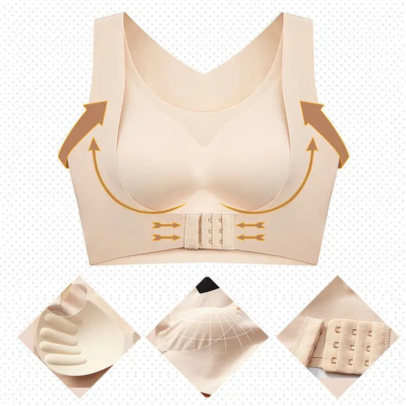 Women Plain Seamless Cross Posture Correction Back Straighter Bra