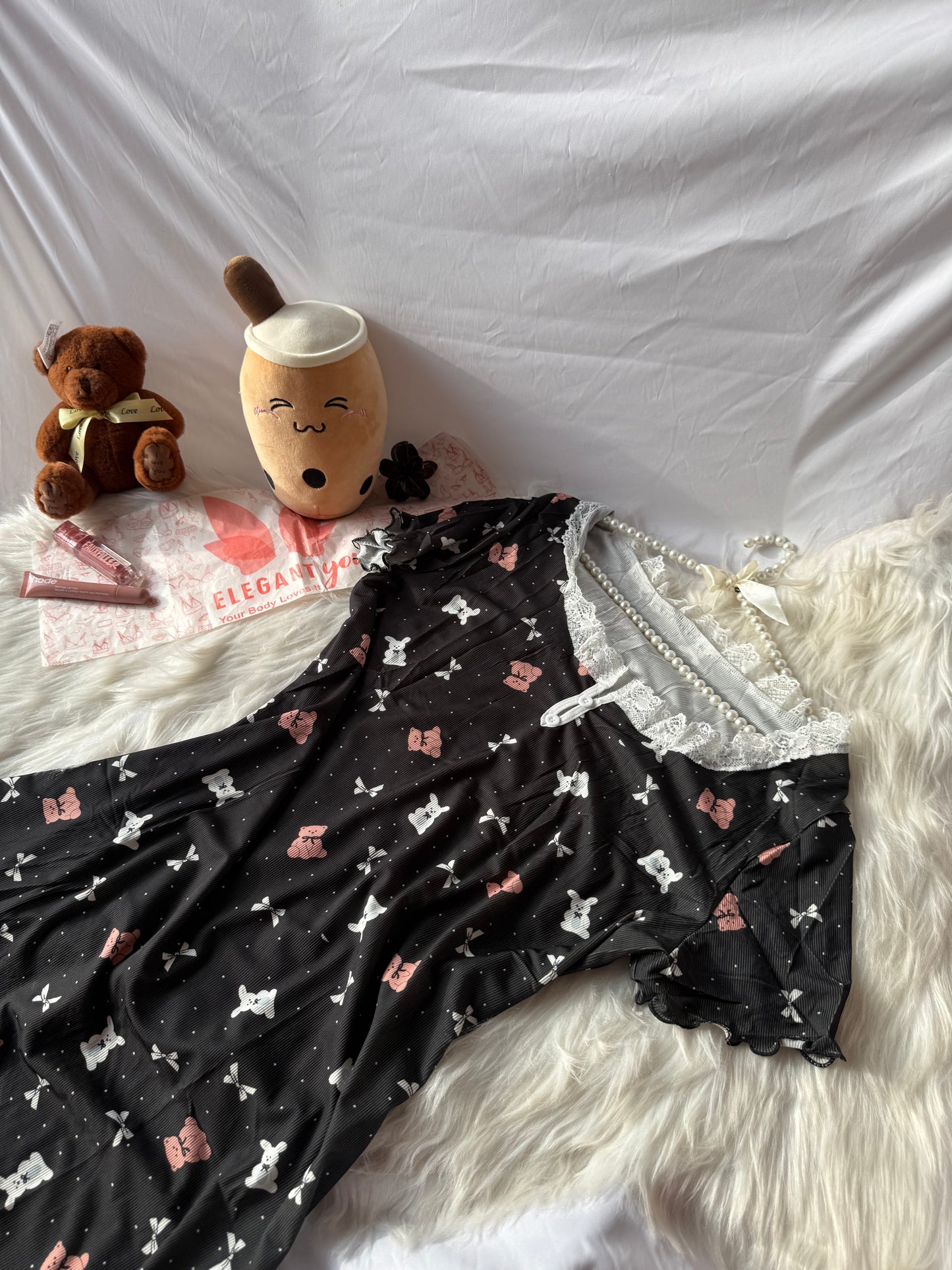 Cozy Breathable V-Neck Short Sleeves Women Sleep Dress