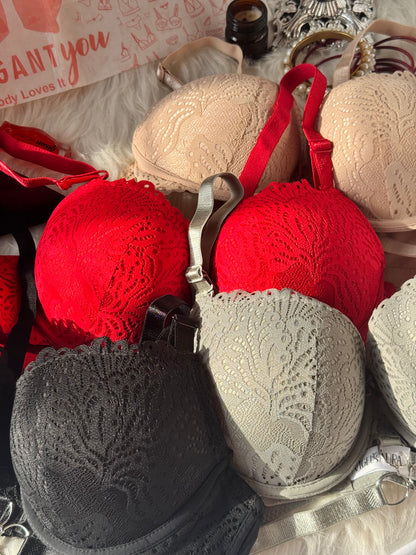 (34-40)C Cup Elegant Lacy Double Padded Bra & Panty Set*