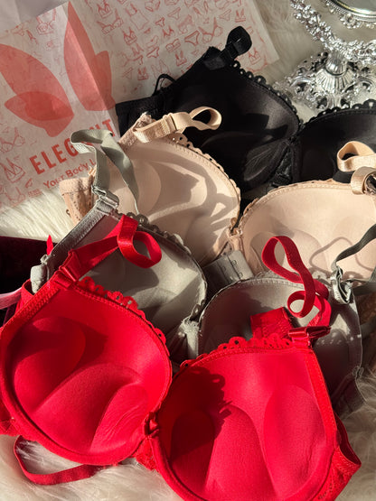(34-40)C Cup Elegant Lacy Double Padded Bra & Panty Set*