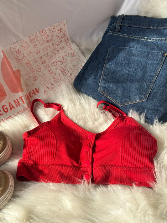 (28-36)Front Button Style Comfy Bra