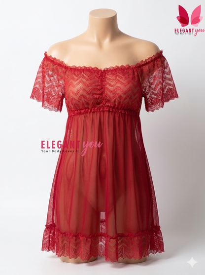 Off Shoulder Elegant Gown Nighty 35359