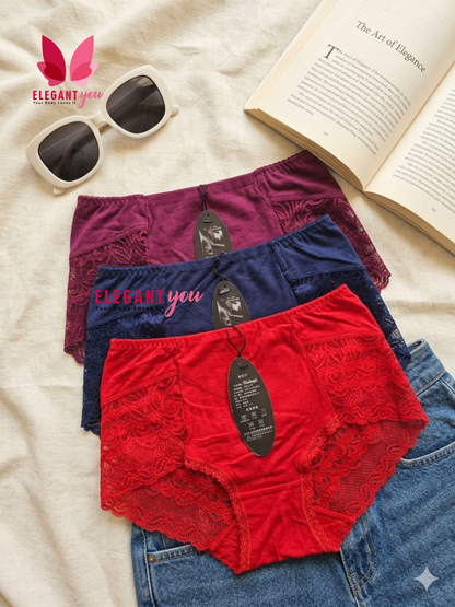Lacy Cotton Matching Underwears(099)