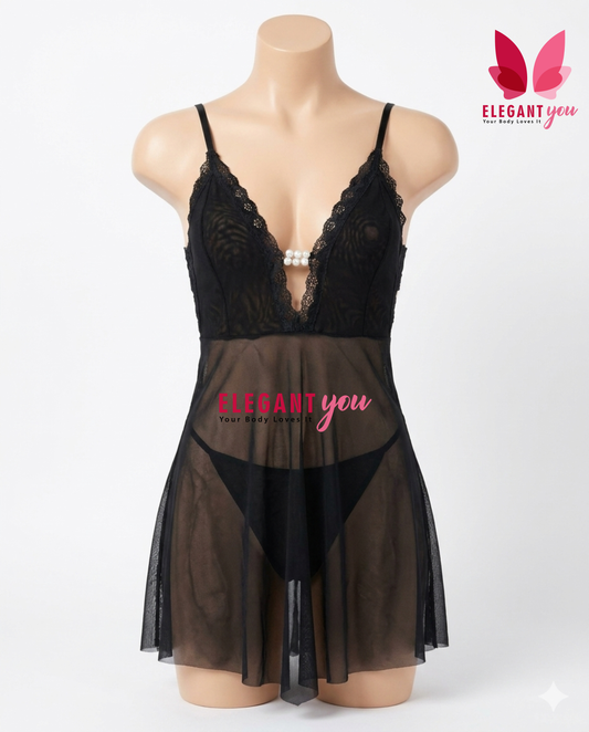 Elegant Deep V neck Honeymoon Nighty  8141 (065)