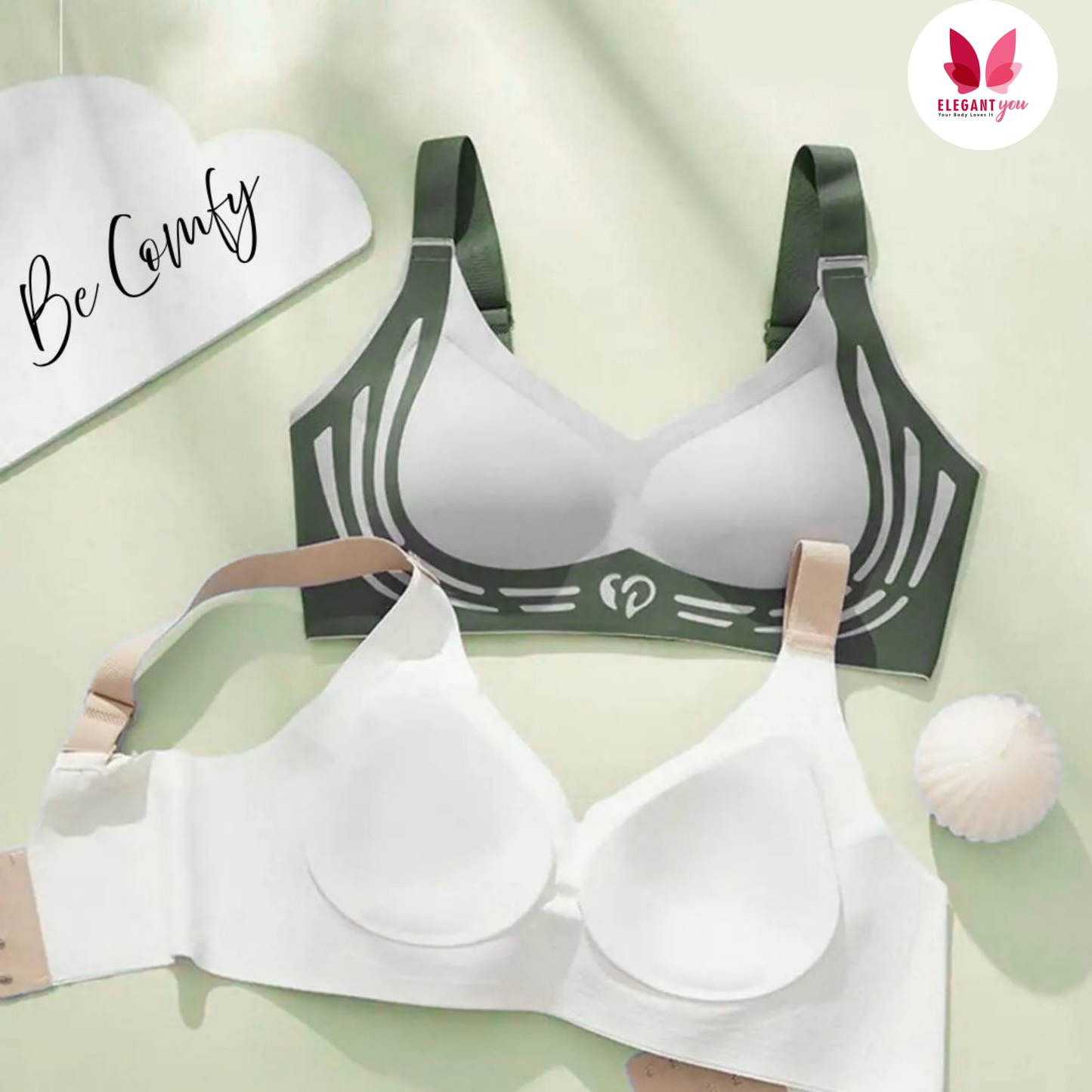 (32-44)size No Rash Seamless Breathable Wireless Push-up Uplift Sports Bra ( 038)*