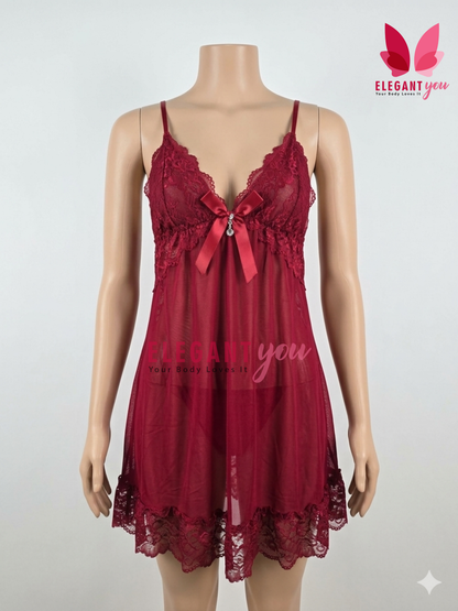 Elegant Deep V neck Honeymoon Nighty 35420