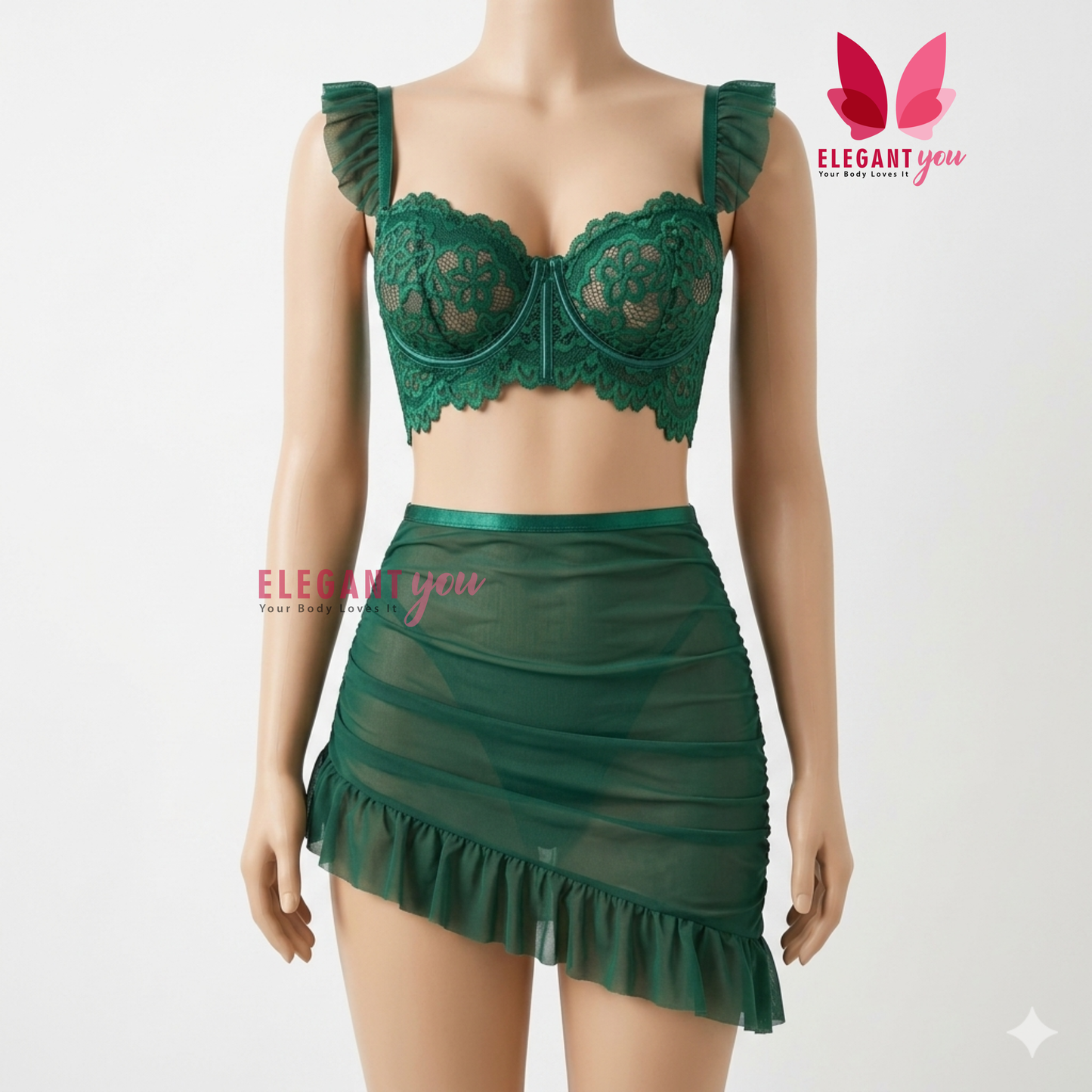 (34-38)Exquisite Lace Halter See Through (W)(4118)