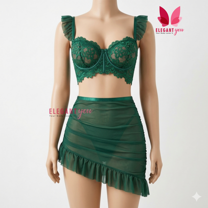 (34-38)Exquisite Lace Halter See Through (W)(4118)