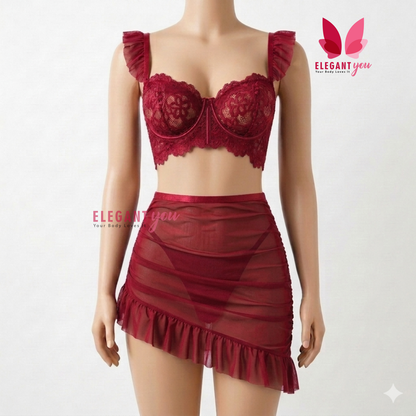 (34-38)Exquisite Lace Halter See Through (W)(4118)