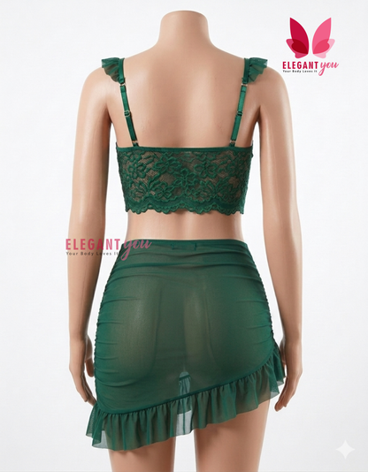 (34-38)Exquisite Lace Halter See Through (W)(4118)