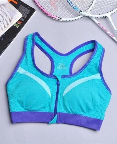 2 in 1 Zipper Sports Bra with Inside Padded Bra