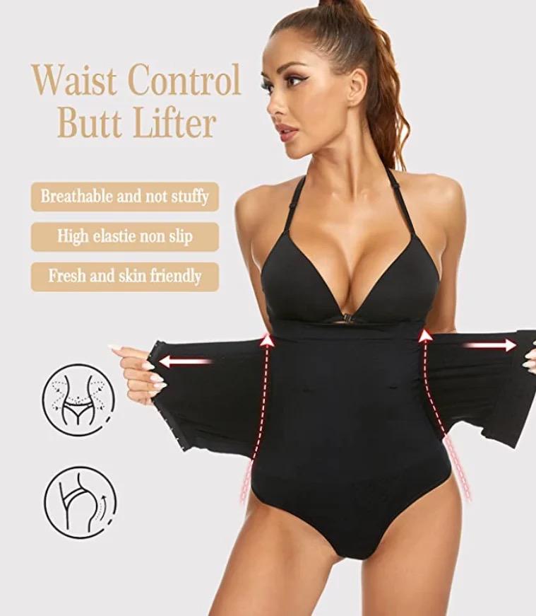 Seamless Thong Style Waist Control Butt Lifter With Hooks For Adjustment 17733