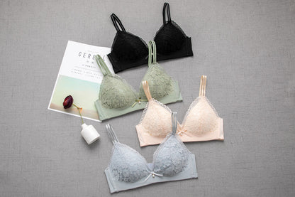 Elegant Lace Thin Pad Non Wire T shirt Bra