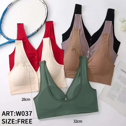 Front Button Style Comfy Bra (066)