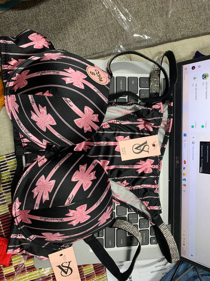 (38&40)b size Bow Victoria secret Bridal Padded Pushup Wired Bra set (141)