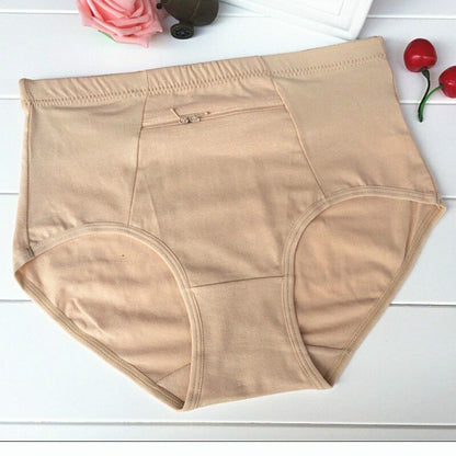 High Waist Front Pocket Cotton Underwear(120)