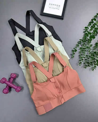 High Impact, Ultimate Comfort Sports Bra, Zipper