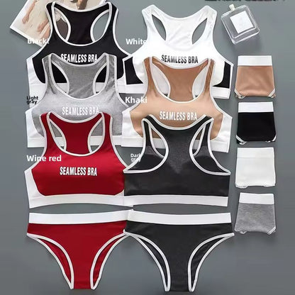 Free size for (28-36) Sport Wide Strap Bra Panty Set(048)