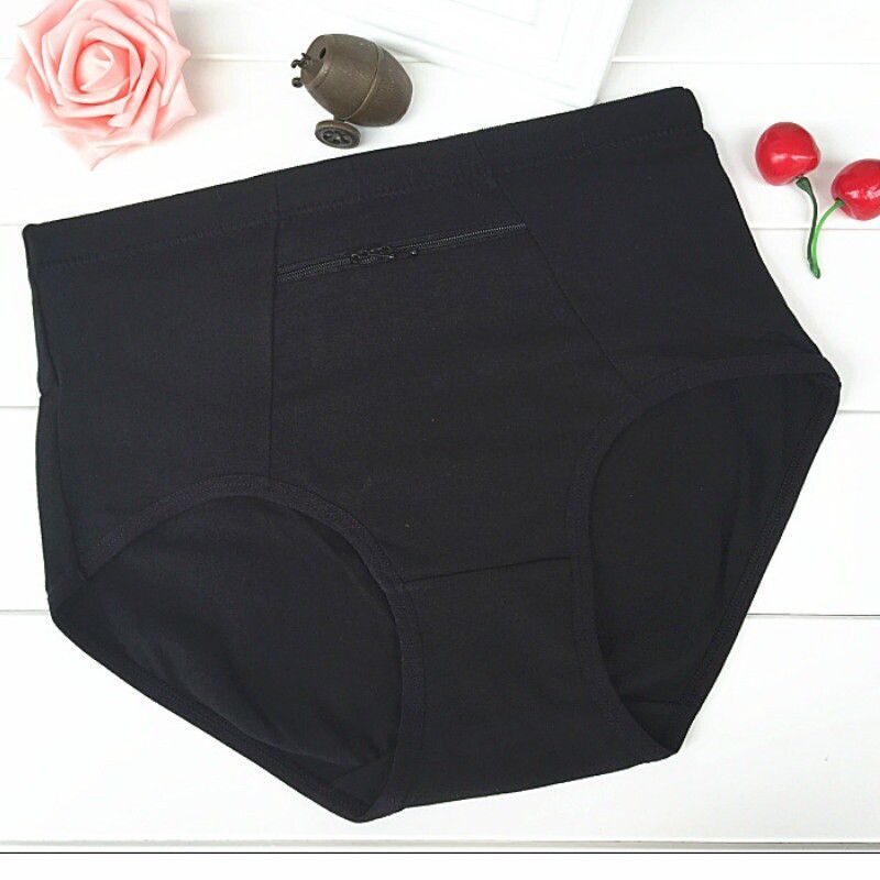 High Waist Front Pocket Cotton Underwear(120)