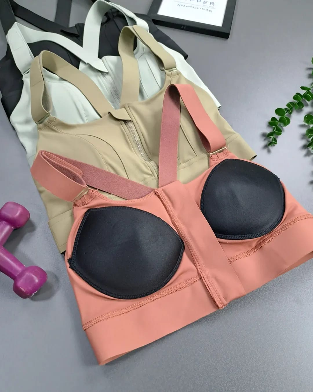 High Impact, Ultimate Comfort Sports Bra, Zipper