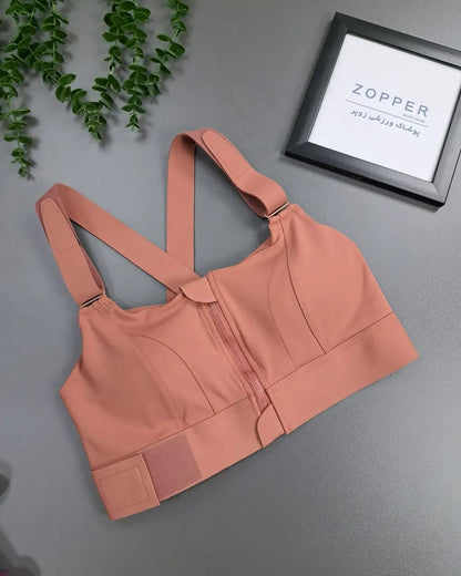 High Impact, Ultimate Comfort Sports Bra, Zipper