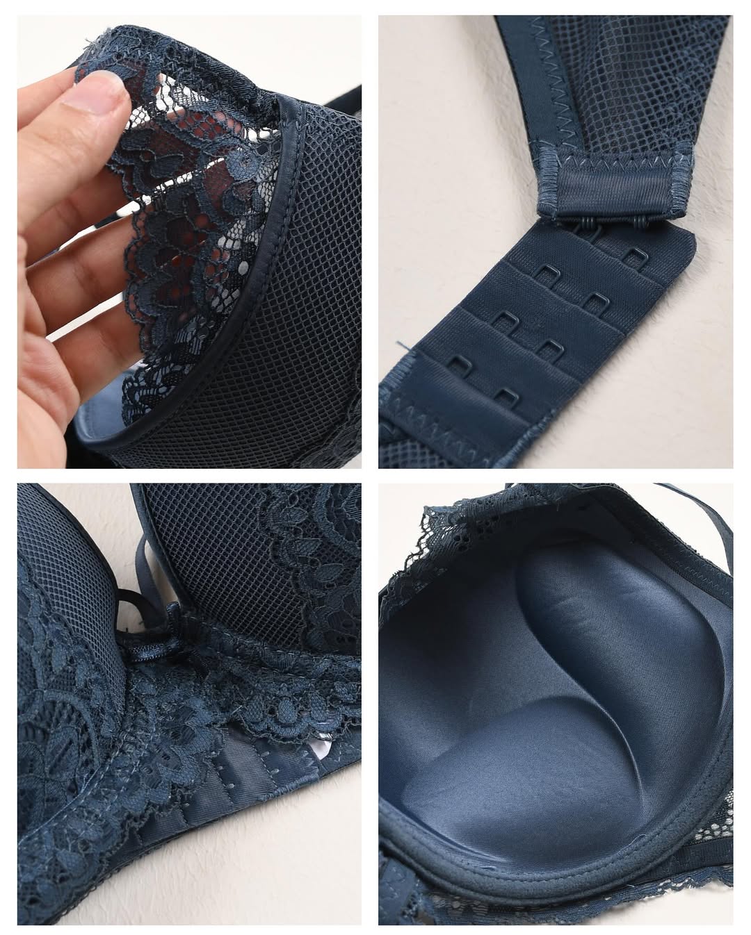 (34-38)b Criss Cross Strip Double Padded Pushup Lacy Bra(141)