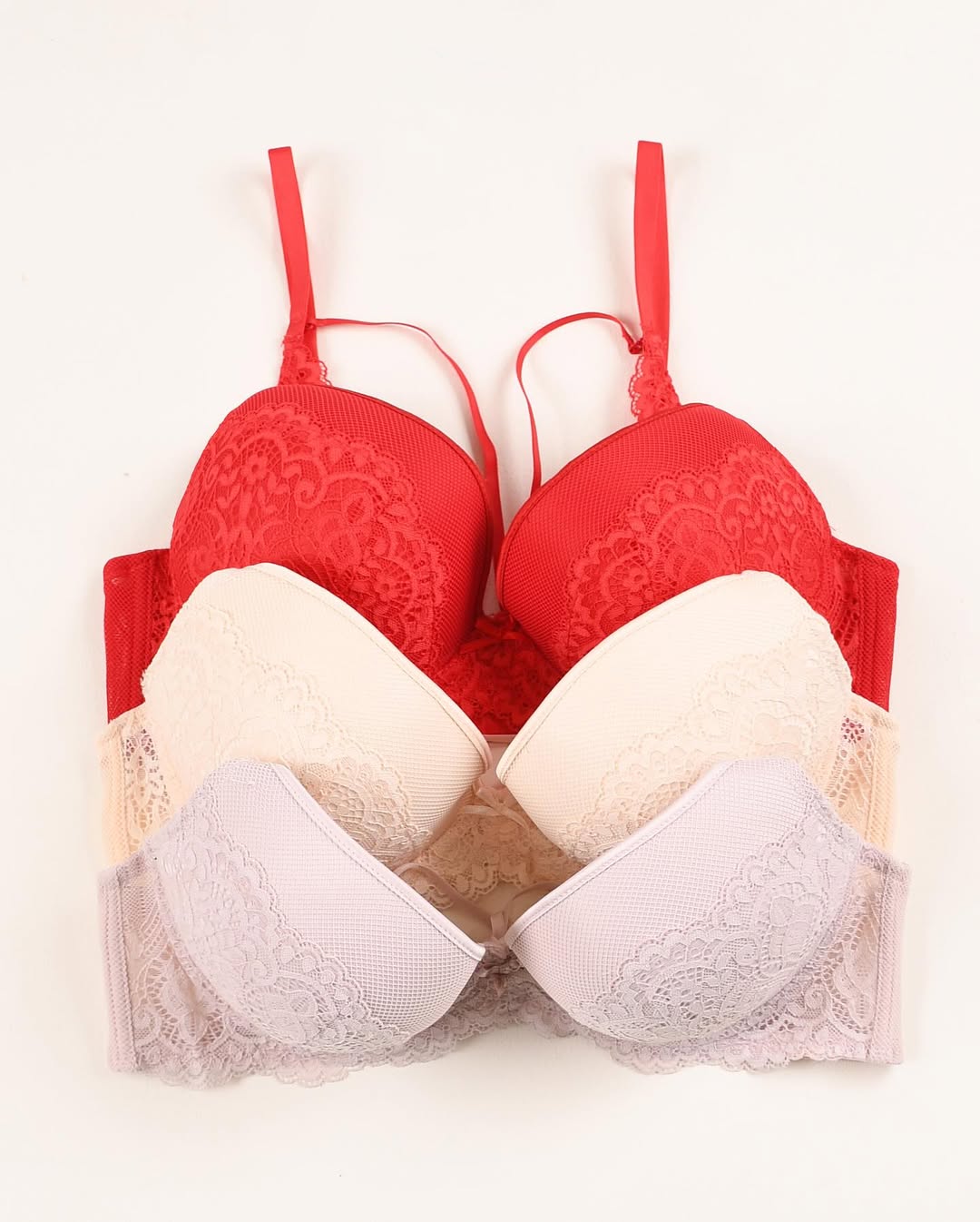 (34-38)b Criss Cross Strip Double Padded Pushup Lacy Bra(141)