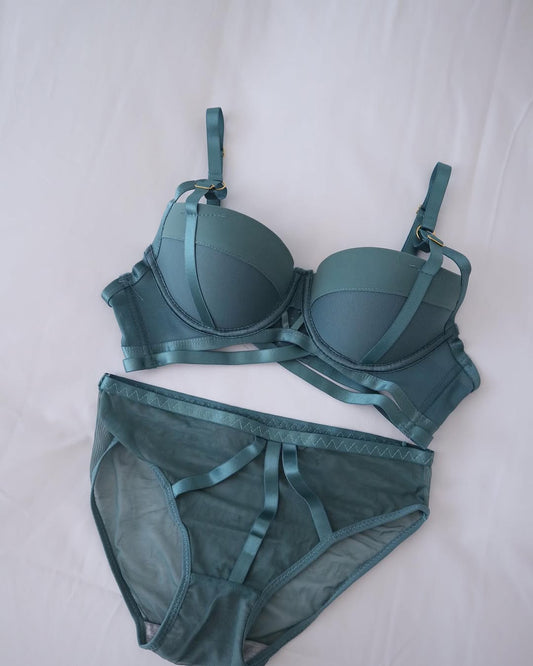 (32-36)b  size Elegant Padded Pushup Bra Panty Set (053)