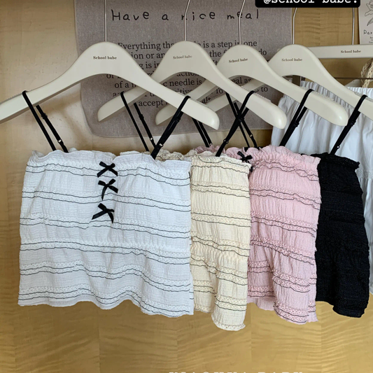 (30-36) Beautiful Thin Straps Lacy Tank Top