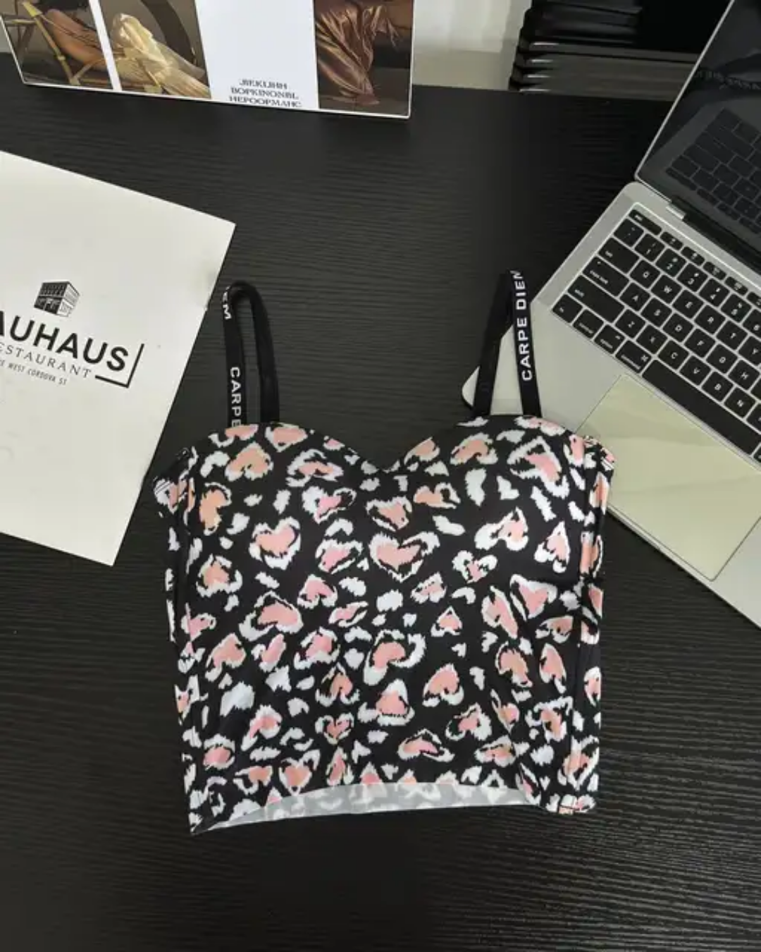 (34-40) Seamless Chittah Print Soft Pad Tank Top