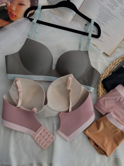 Seamless Double Padded Non Wire Bra Panty Set