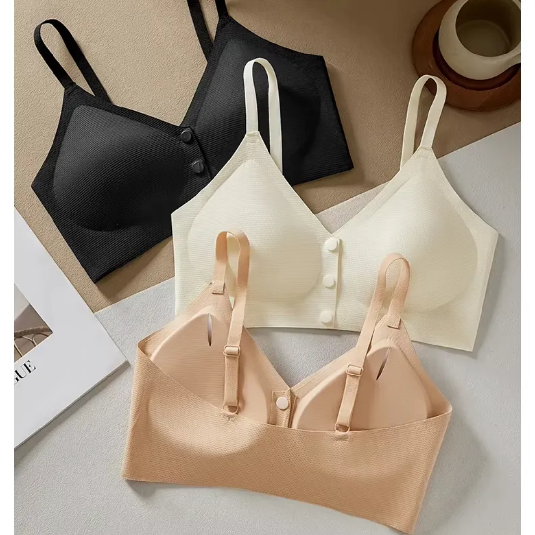 (32-38)b Seamless Front Button|Feeding Soft Comfort Jelly Bra(020)*