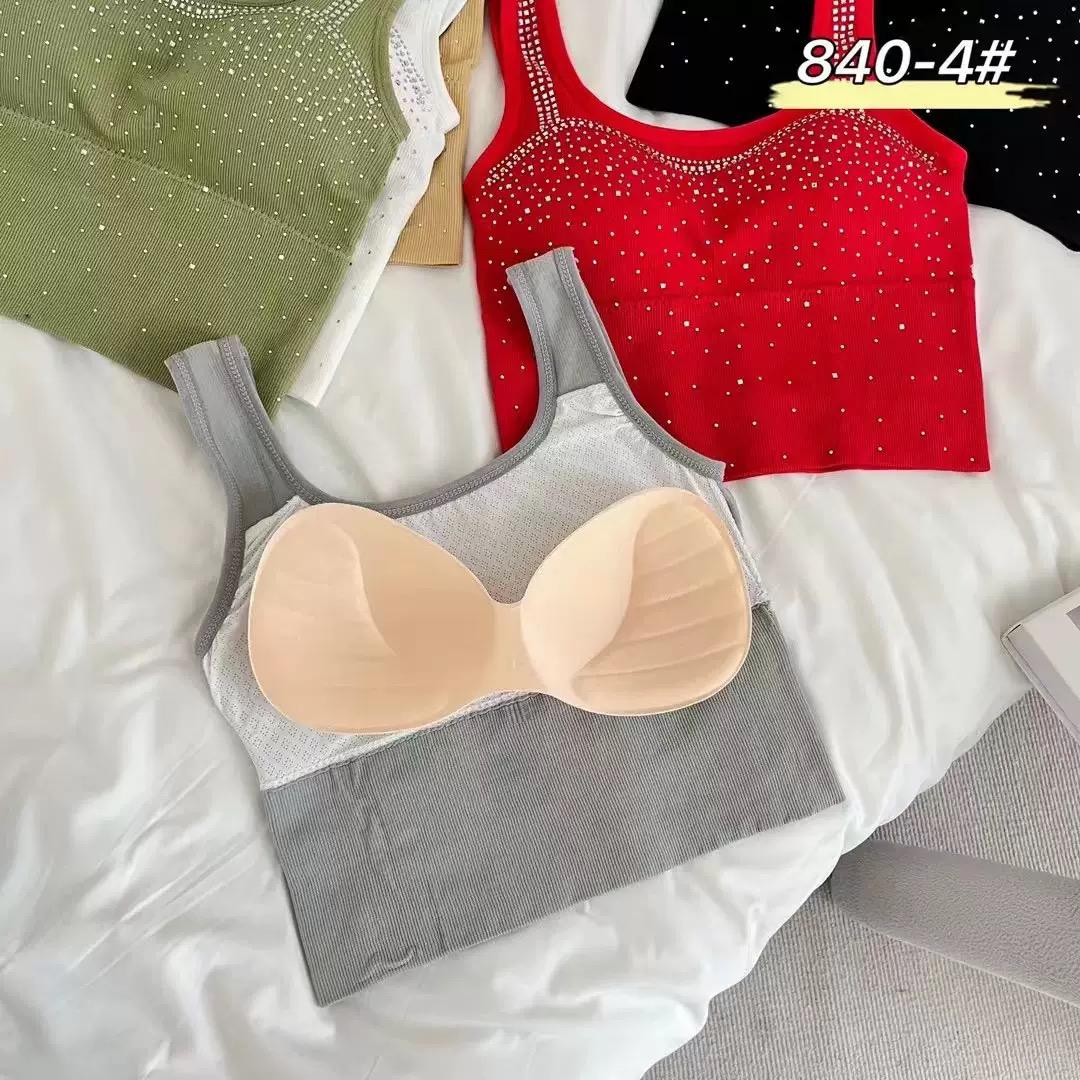 (30-38)  Wide Straps Stone Shimmer Tank Top