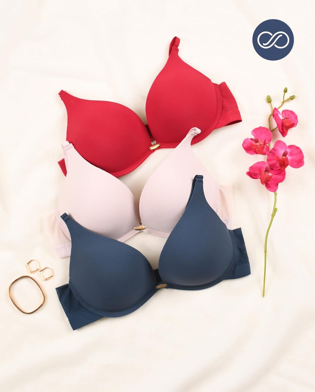 (38-42)C Premium Double Padded Pushup Wired Plunge Bra (115)