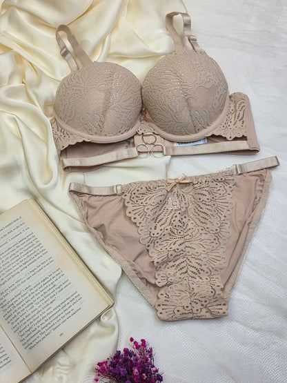 (34-40)C Cup Elegant Lacy Double Padded Bra & Panty Set*