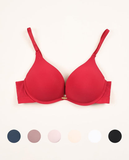 (38-42)C Premium Double Padded Pushup Wired Plunge Bra (115)