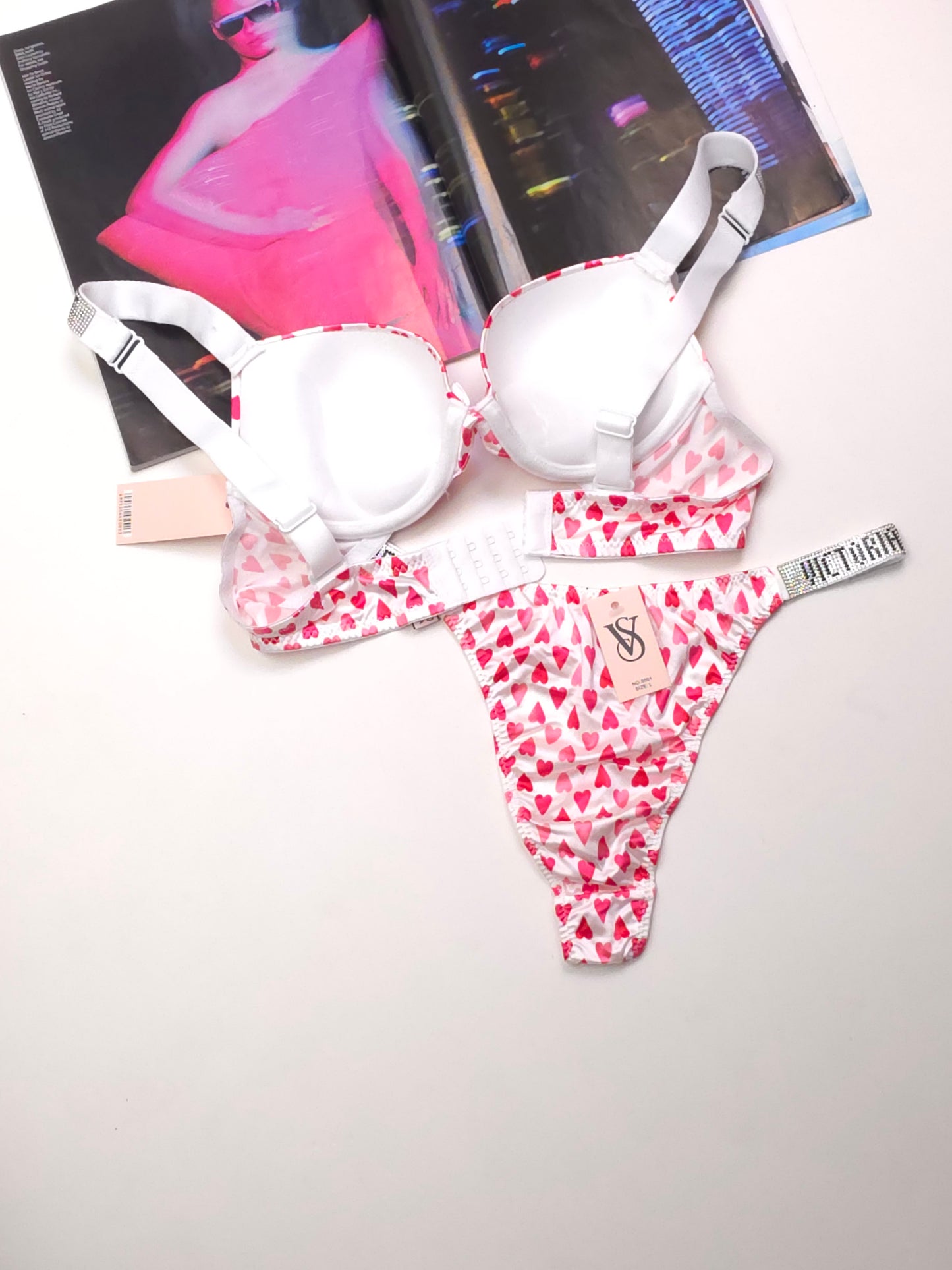 (34-40)b  size Pinky Victoria secret Bridal Padded Pushup Wired Bra set 5001 (155)*