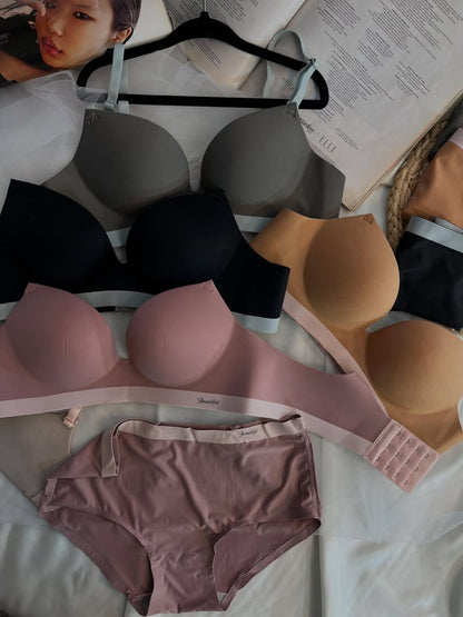 Seamless Double Padded Non Wire Bra Panty Set