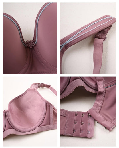 C Cup Plain Thin Pad Push-up Under Wire Bra