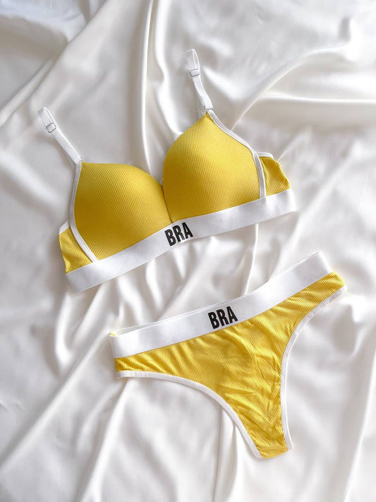 (30-36) Cozy Sports Wireless bra and panty set (034)