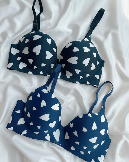 (36-42)B Seamless Heart Design Soft Push-up Bra (169)