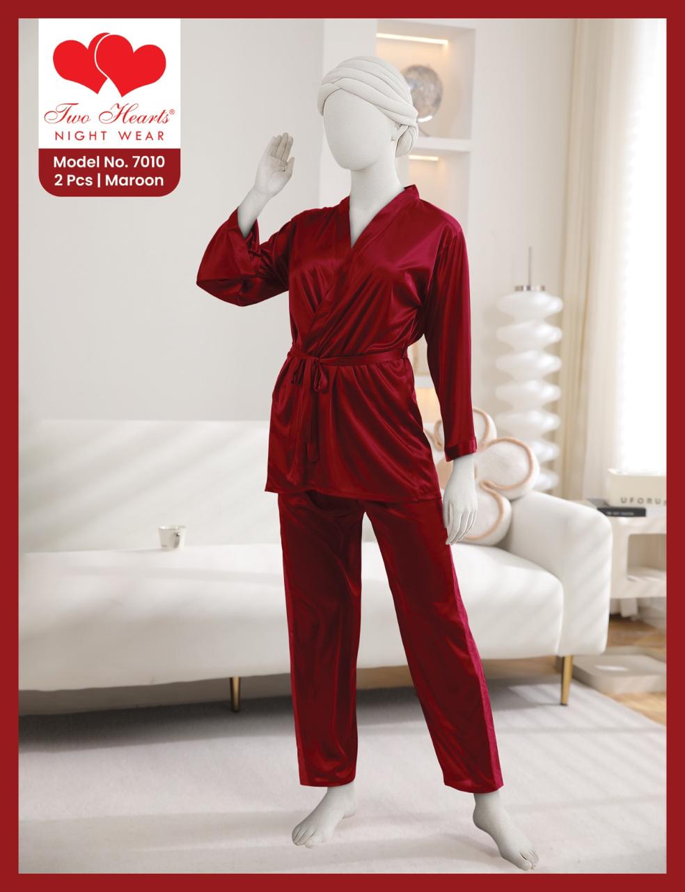 Elegant 2 piece Short Gown and Trouser 7010