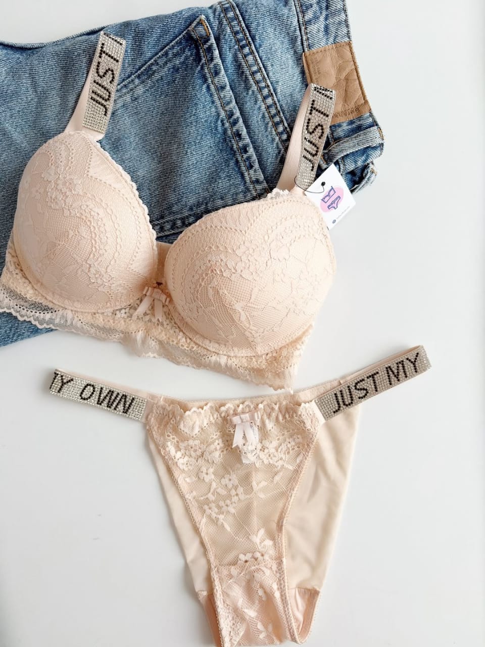 (32-36)B Bridal Padded Pushup Wired Bra set Skin color (157)