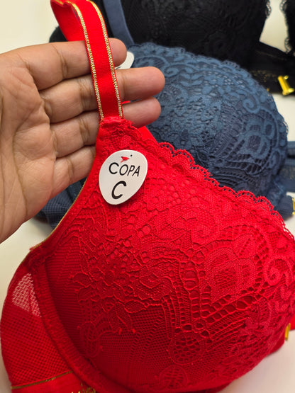 (38-42)C Lacy Sassy Front Buckle Double Padded Full Coverage Bra(173)