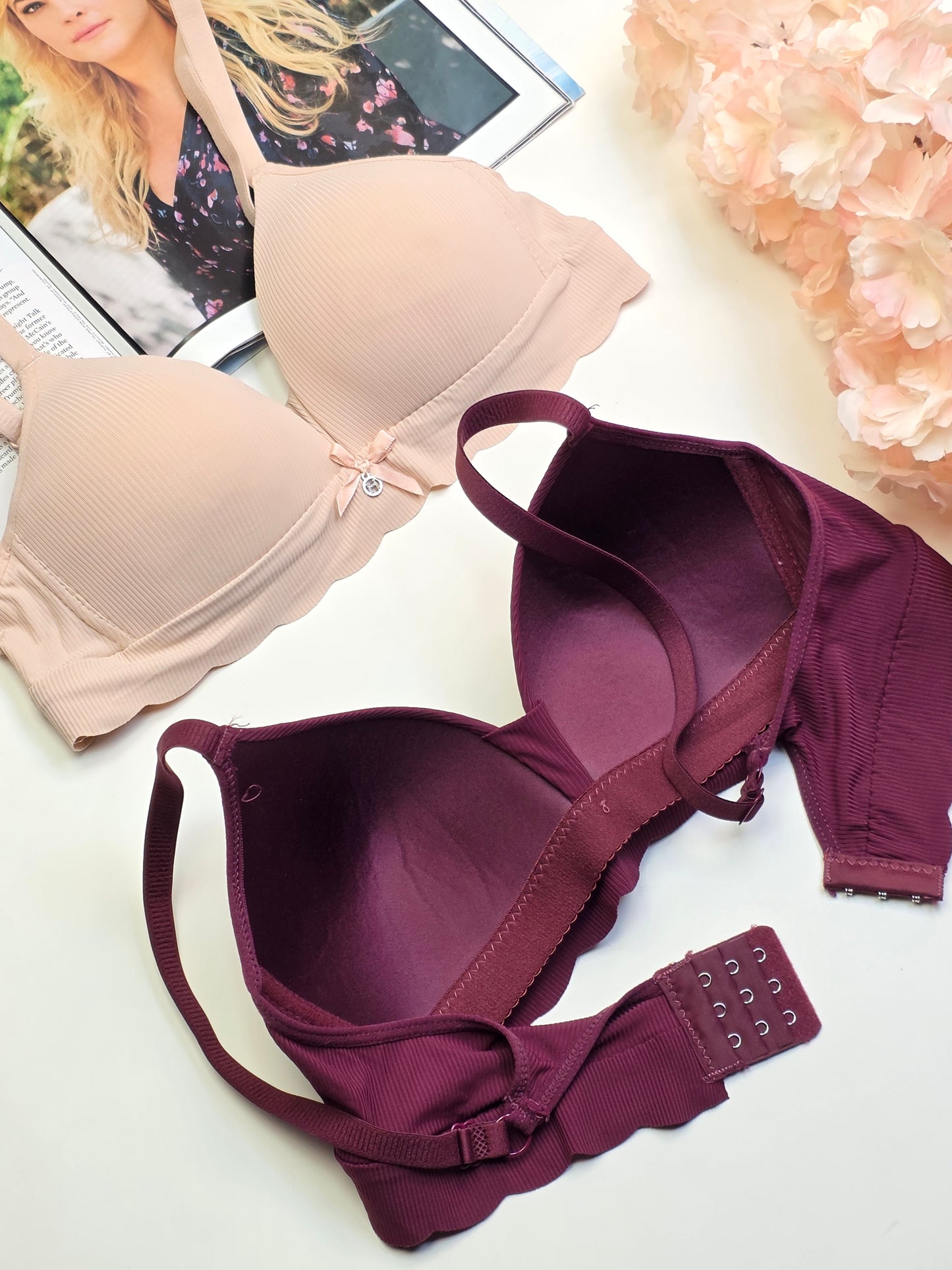 (32-38)b size Daily wear Thin-Pad Non-Wired Seamless Bra (163)